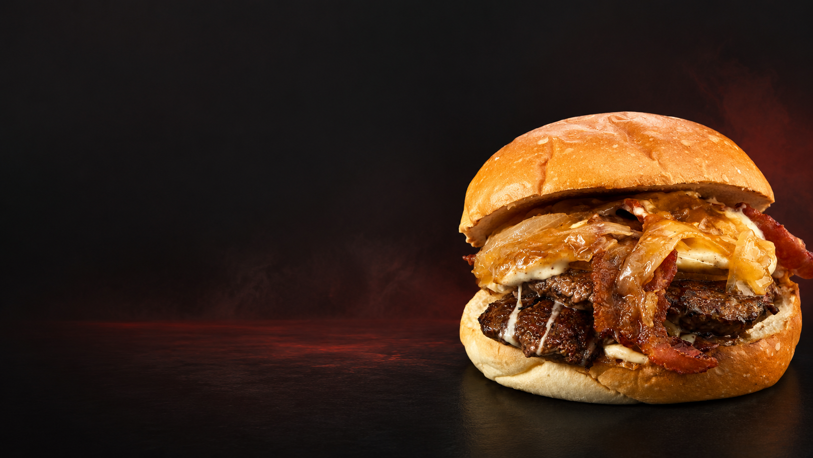 Smash burger Bandito Burrito con bacon e cipolle caramellate